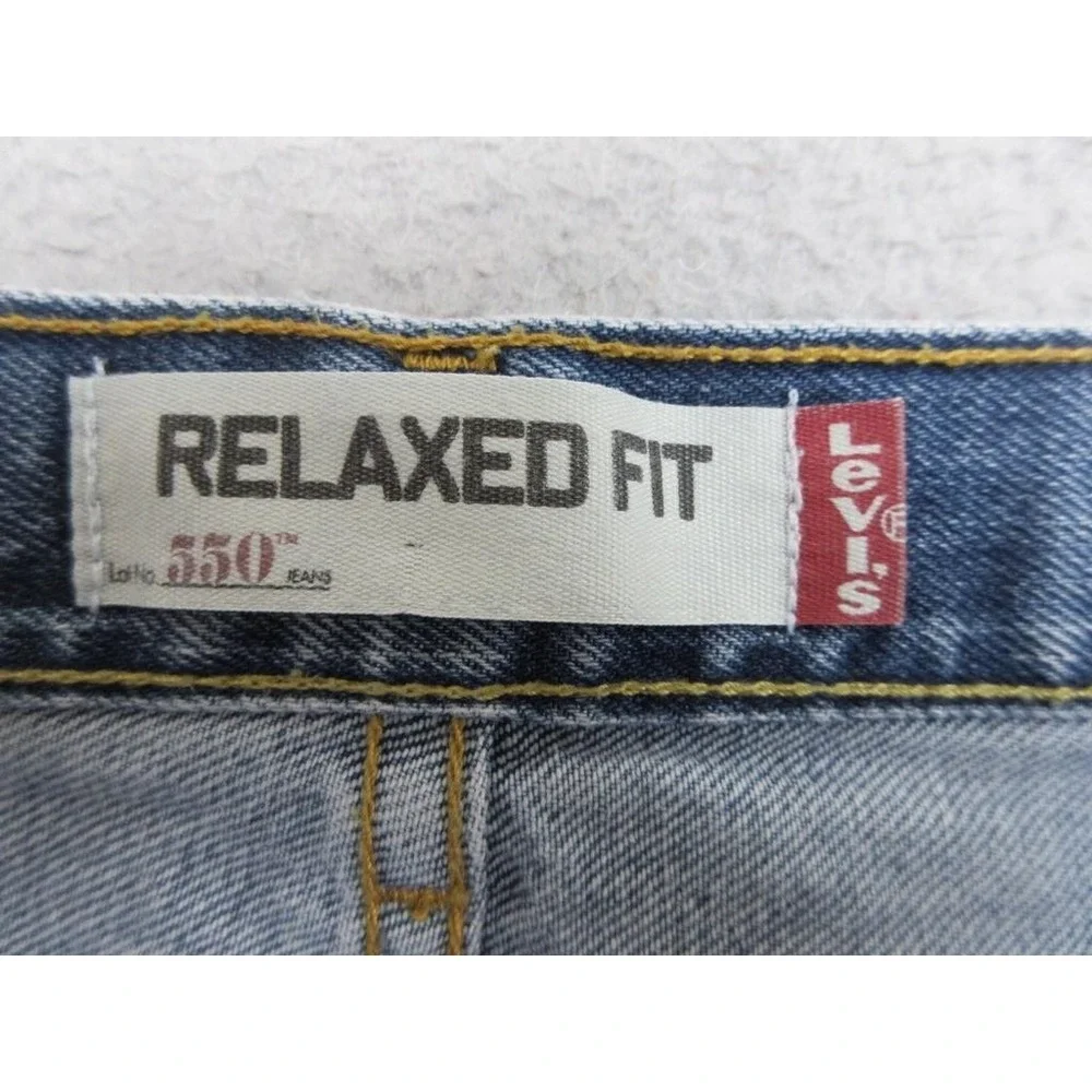 Levis 550 Relaxed Fit Jeans Mens 34x32 Blue Tapered Denim Medium Wash Red Tab